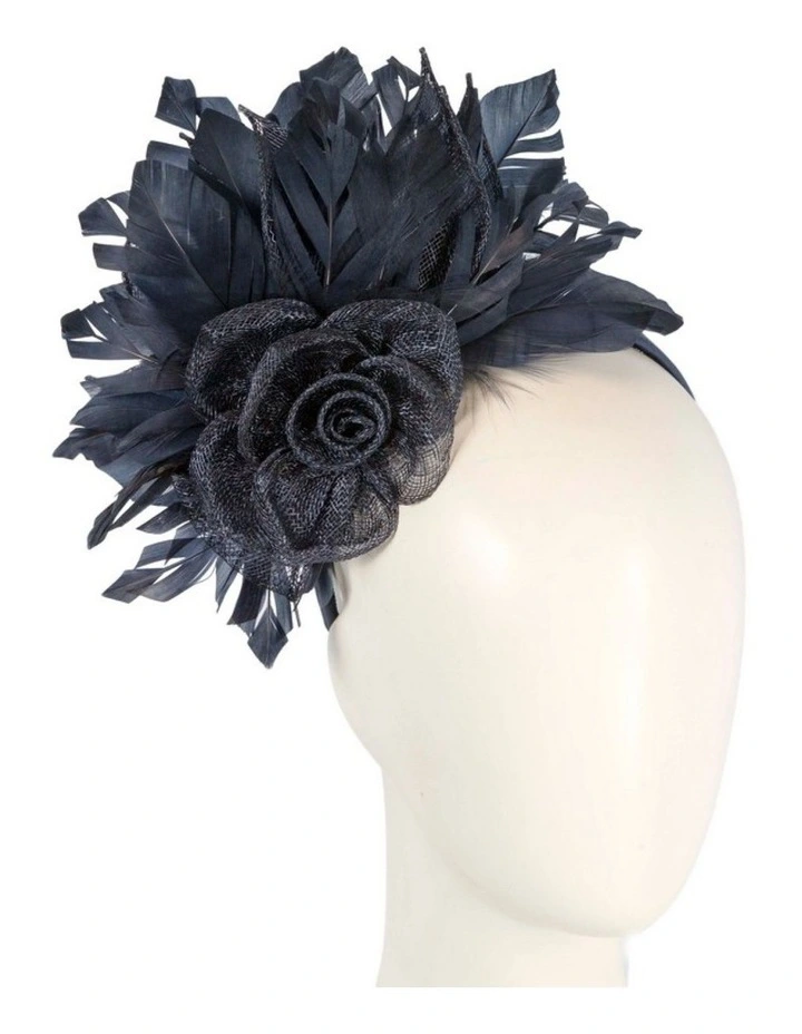 Max Alexander MA940N navy feather fascinator for women image 2