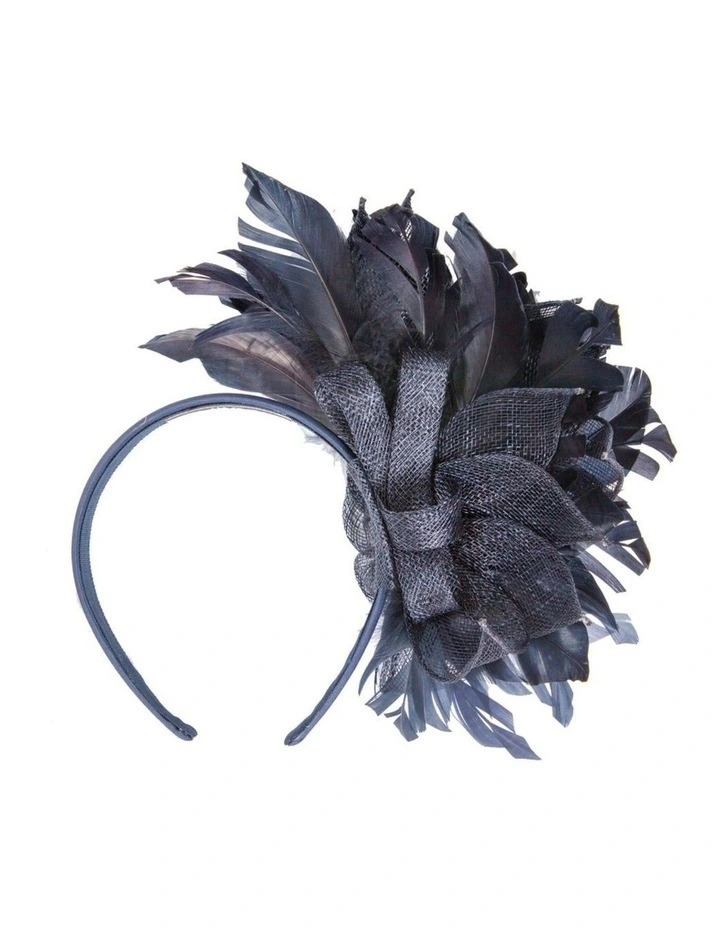 Max Alexander MA940N navy feather fascinator for women image 4