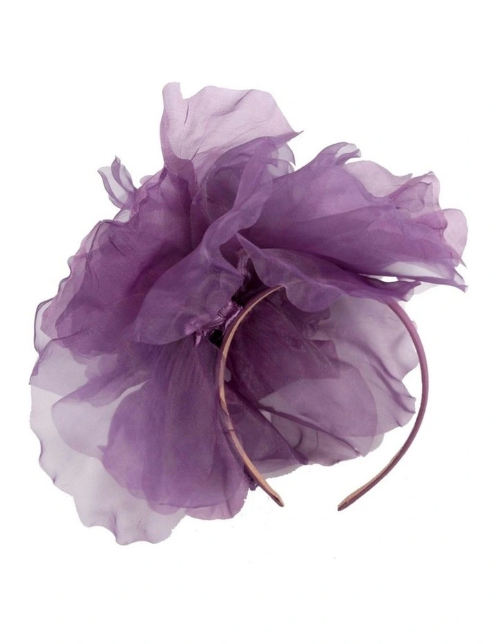 Fillies Collection large purple silk flower fascinator S260PR image 4