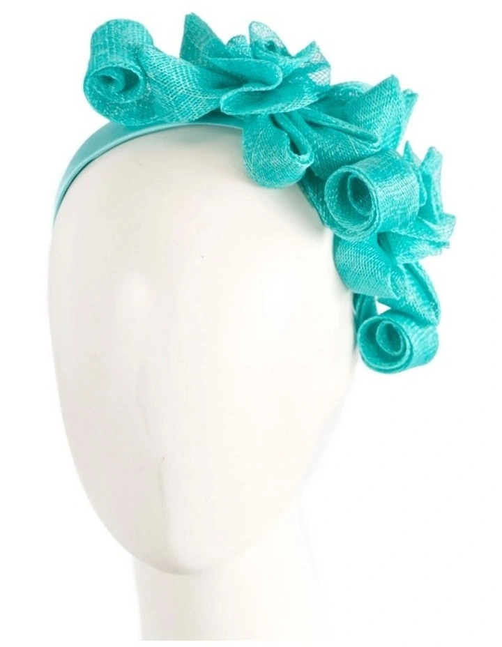 Max Alexander MA914AQ aqua curly sinamay fascinator. image 2