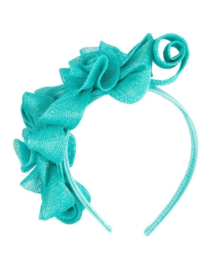 Max Alexander MA914AQ aqua curly sinamay fascinator. image 4