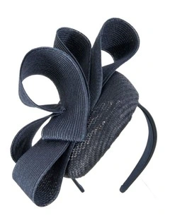 Navy pillbox fascinator by Fillies Collection S286 S286N