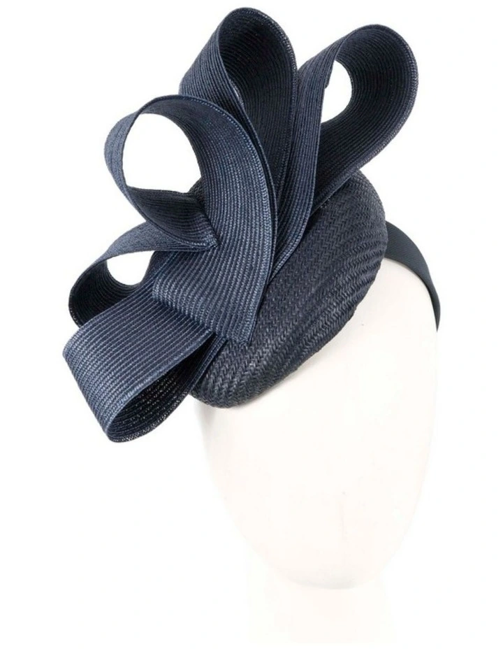 Navy pillbox fascinator by Fillies Collection S286 S286N image 2