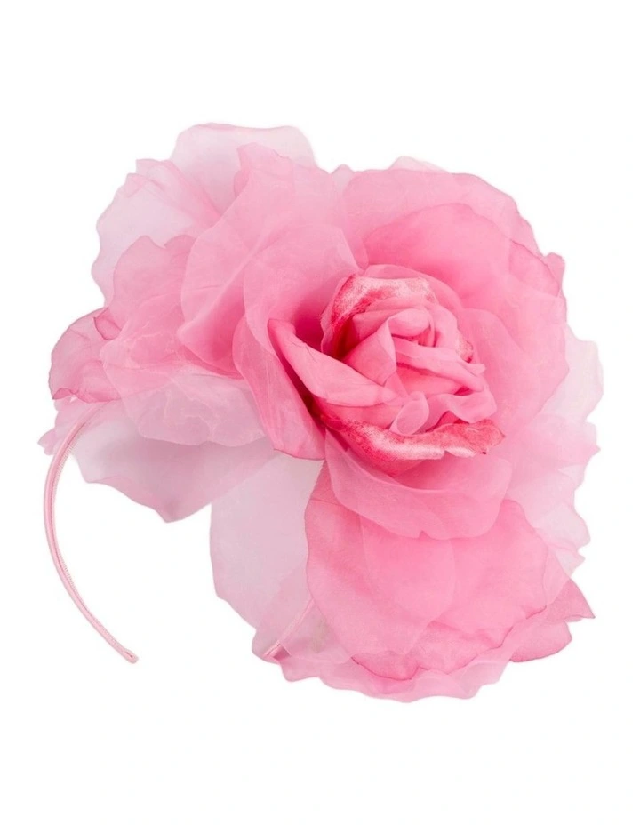 Fillies Collection large hot pink silk flower fascinator S260HP image 1