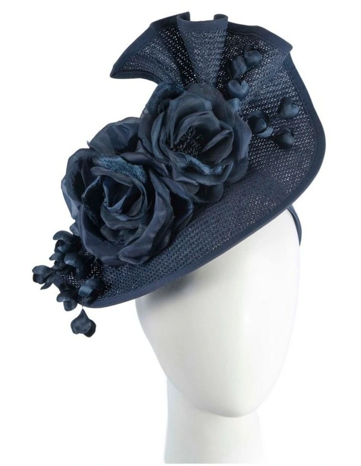 Navy racing fascinator by Fillies Collection S315N image 2
