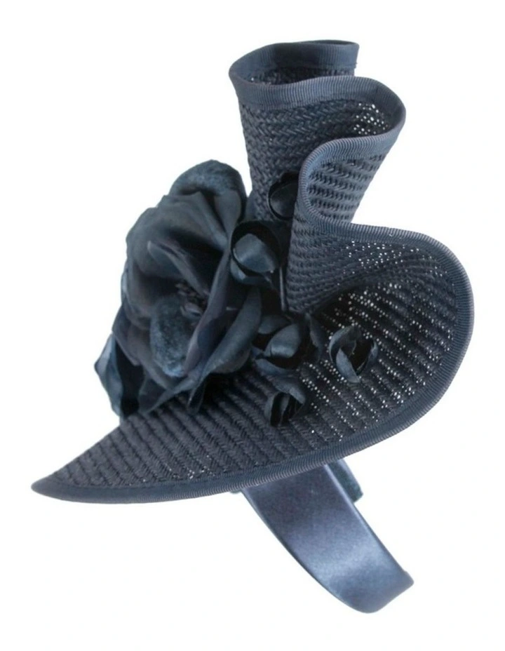 Navy racing fascinator by Fillies Collection S315N image 3