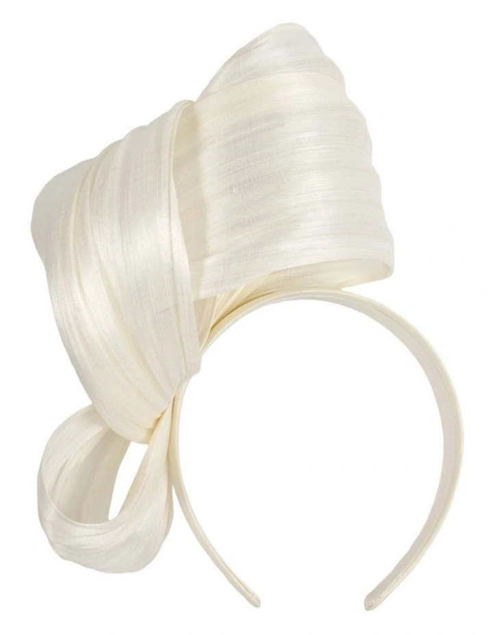 Fillies Collection Cream Silk Abaca Fascinator with Sculptural Bow S347C image 4