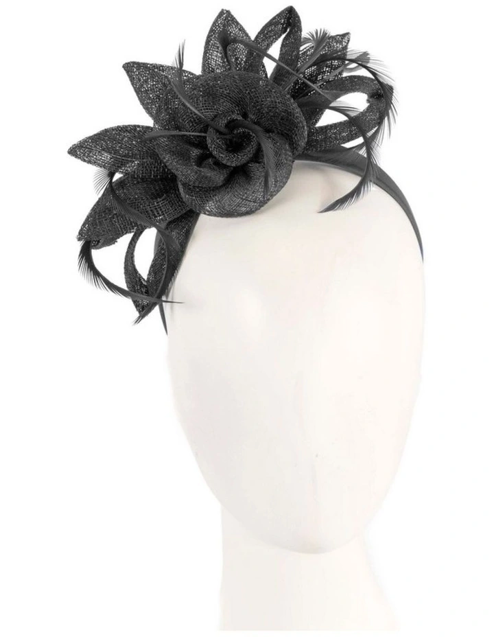 Max Alexander black sinamay flower fascinator MA917B image 2