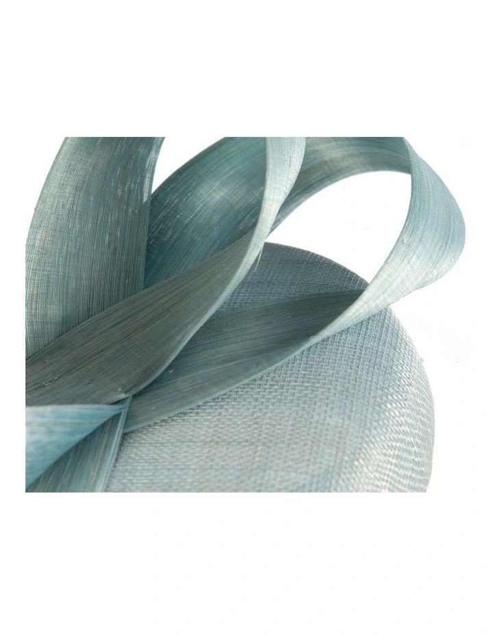 Light Blue Sinamay Pillbox Fascinator with Silk Abaca Bow by Fillies Collection S348LBL image 4