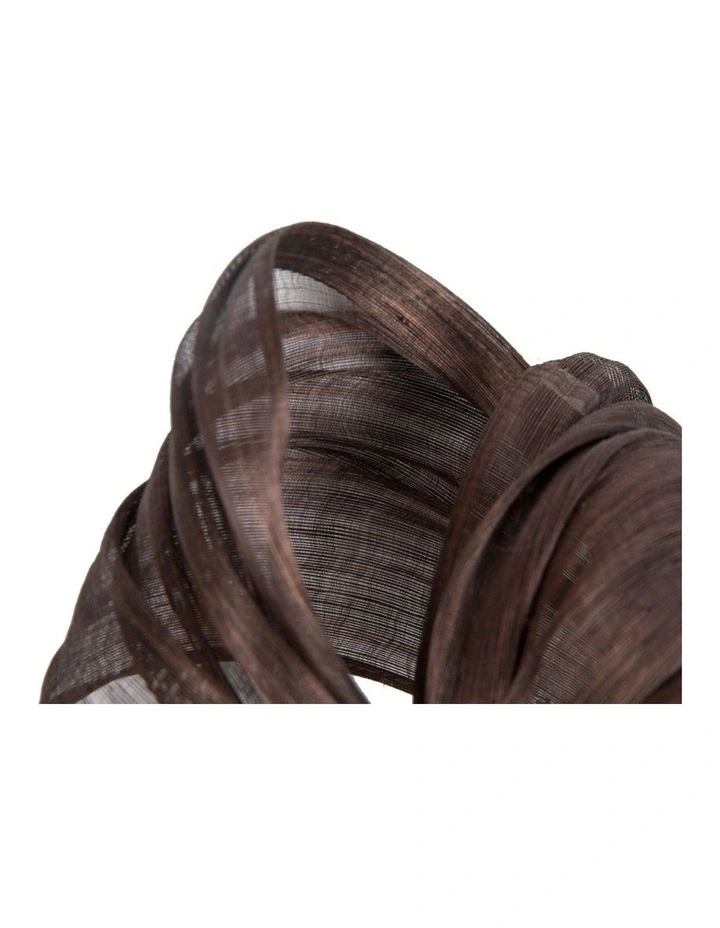 Fillies Collection Chocolate Silk Abaca Fascinator with Sculptural Bow S347CH image 3