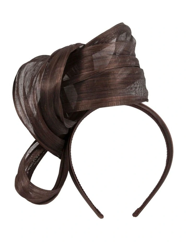 Fillies Collection Chocolate Silk Abaca Fascinator with Sculptural Bow S347CH image 4