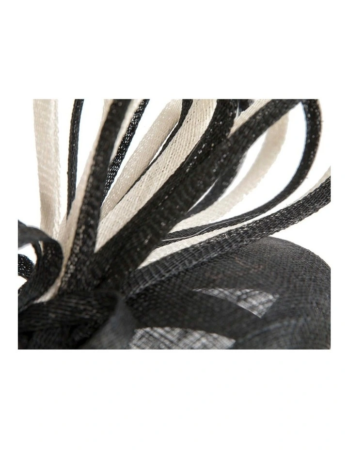 Max Alexander Black & Cream Sinamay Pillbox Fascinator MA969BC image 3