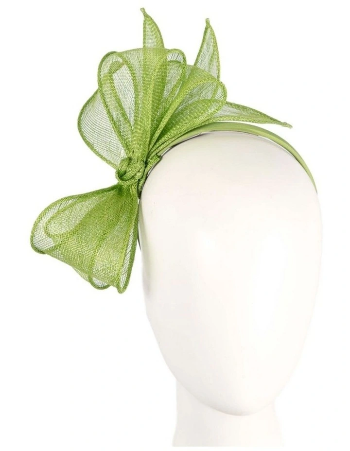 Max Alexander lime green sinamay bow fascinator MA950LM image 2