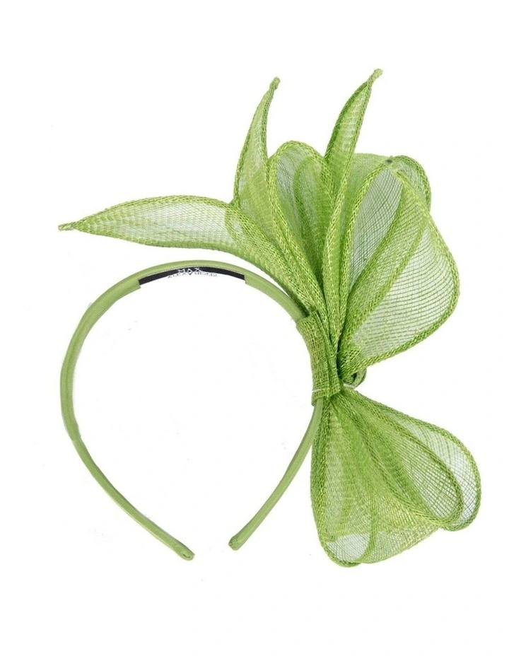 Max Alexander lime green sinamay bow fascinator MA950LM image 4