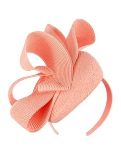 Coral pillbox fascinator by Fillies Collection S286 S286CR