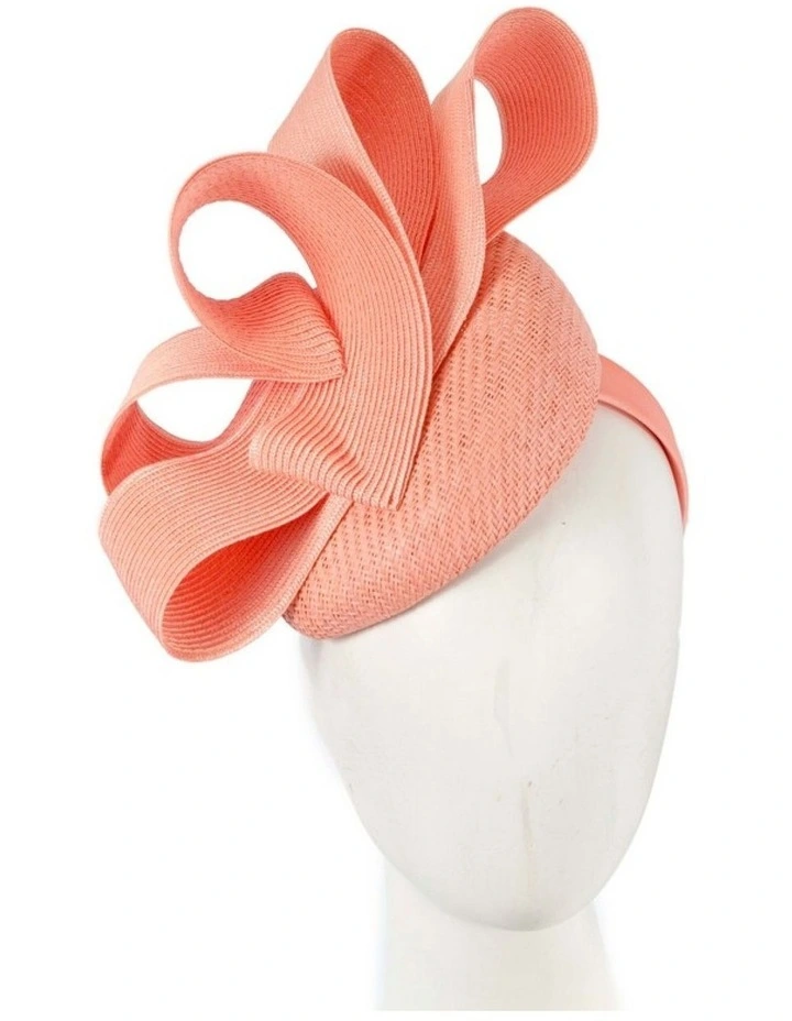 Coral pillbox fascinator by Fillies Collection S286 S286CR image 2