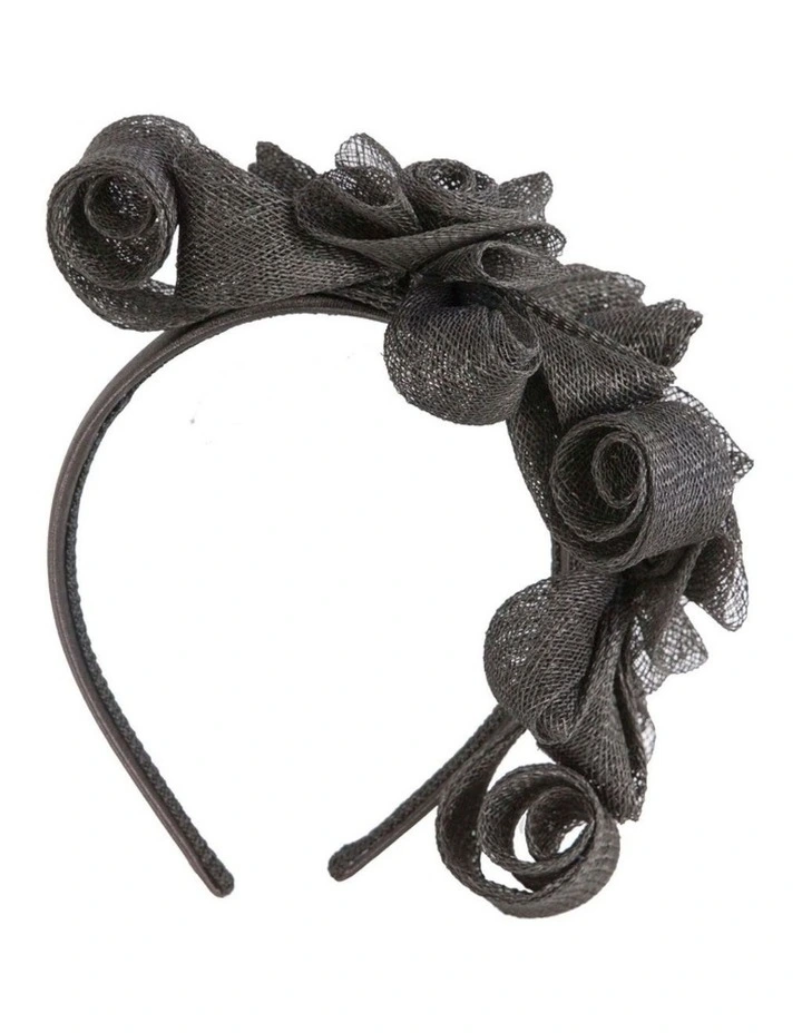 Max Alexander MA914B black curly sinamay fascinator image 1