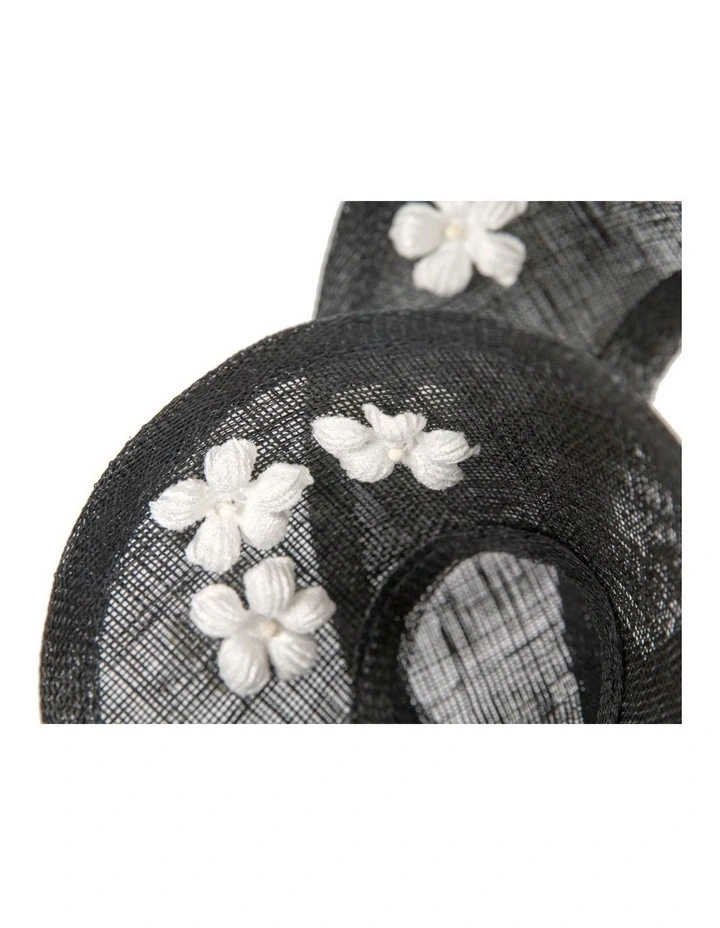 Max Alexander black and cream sinamay fascinator MA964BC image 3