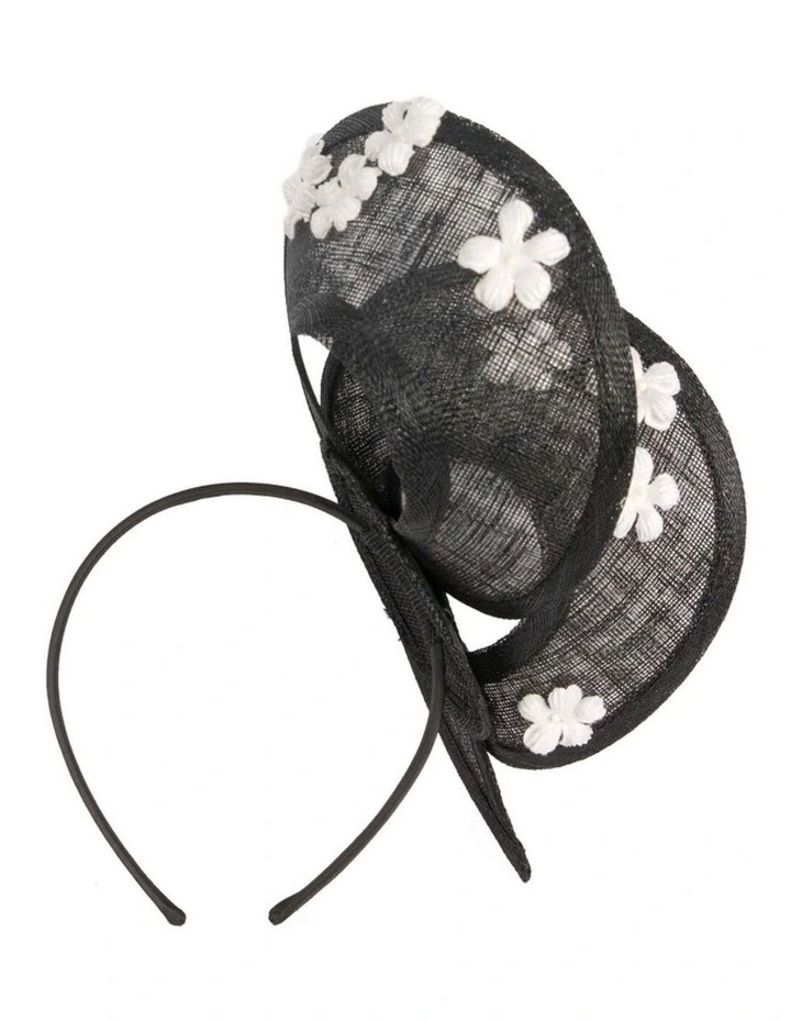 Max Alexander black and cream sinamay fascinator MA964BC image 4