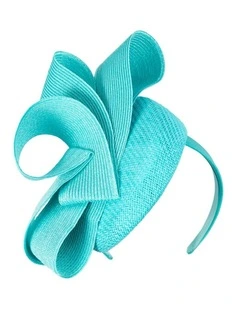 Turquoise pillbox fascinator by Fillies Collection S286 S286TQ
