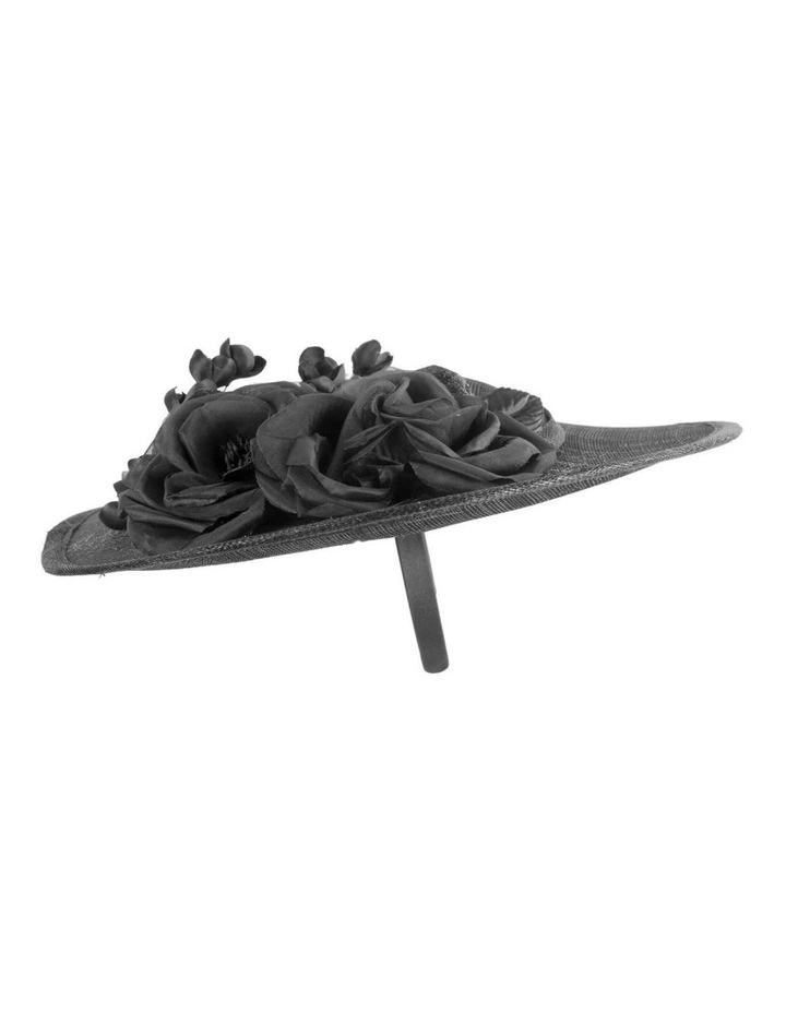 Max Alexander MA959B large black sinamay fascinator hat with flowers image 3