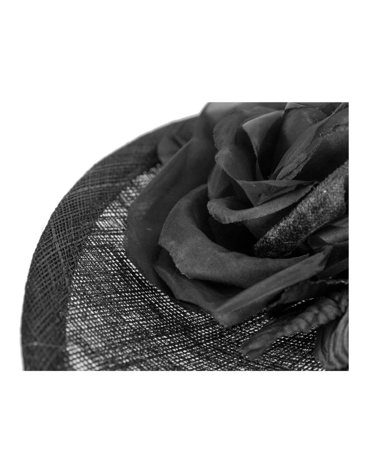 Max Alexander MA959B large black sinamay fascinator hat with flowers image 4