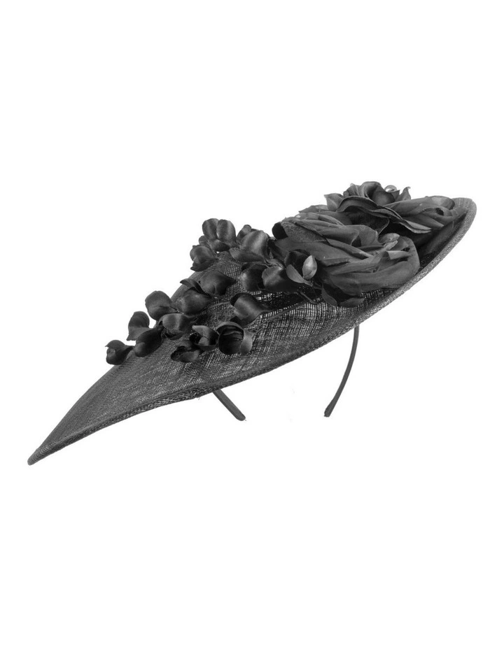 Max Alexander MA959B large black sinamay fascinator hat with flowers image 5