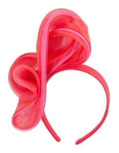 Fillies Collection red and fuchsia crinoline bow fascinator S327RF