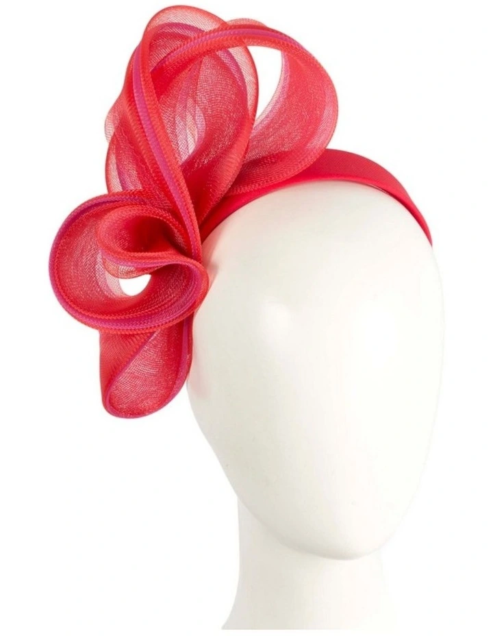Fillies Collection red and fuchsia crinoline bow fascinator S327RF image 2