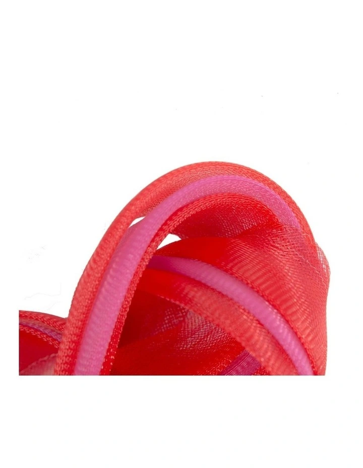 Fillies Collection red and fuchsia crinoline bow fascinator S327RF image 3