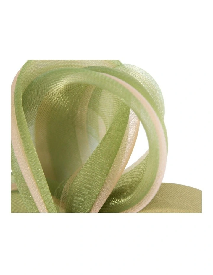 Fillies Collection sage green and beige crinoline bow fascinator S327SG image 3