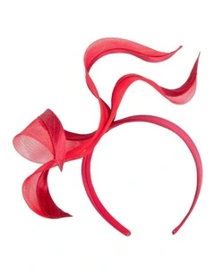 Fillies Collection Red Crinoline Fascinator with Silk Abaca Edge S343R