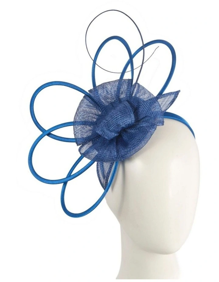 Max Alexander royal blue sinamay fascinator MA970RB image 2