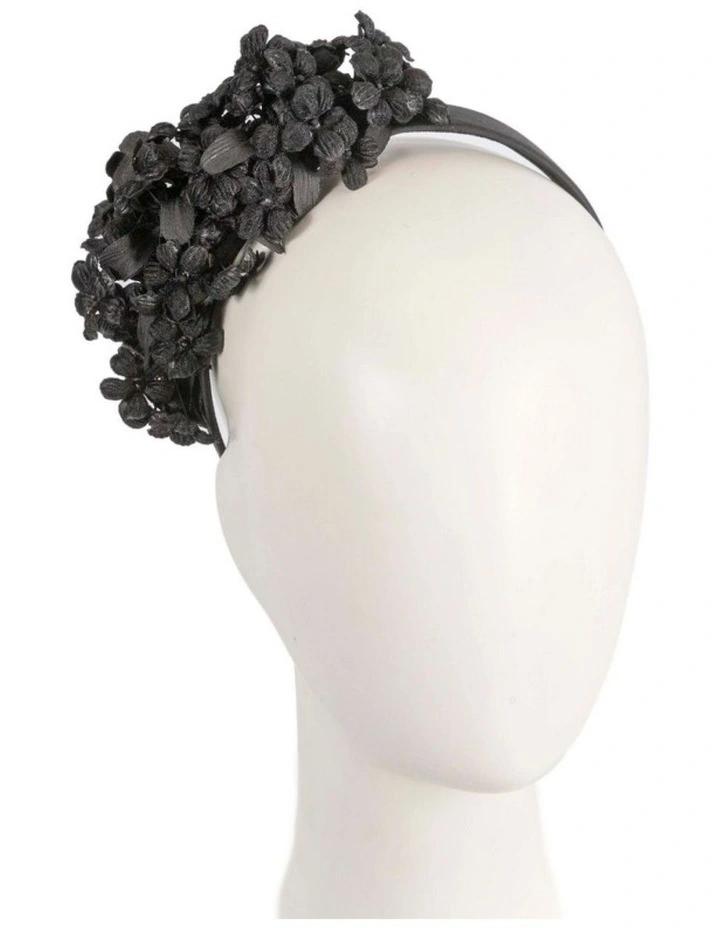 Max Alexander black floral fascinator headband MA942B image 2