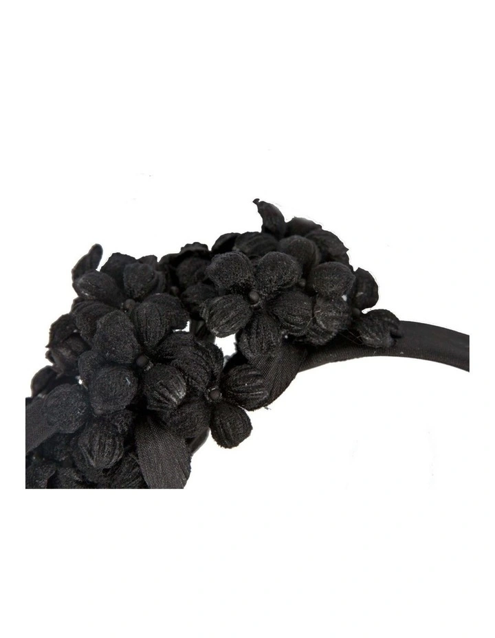 Max Alexander black floral fascinator headband MA942B image 3