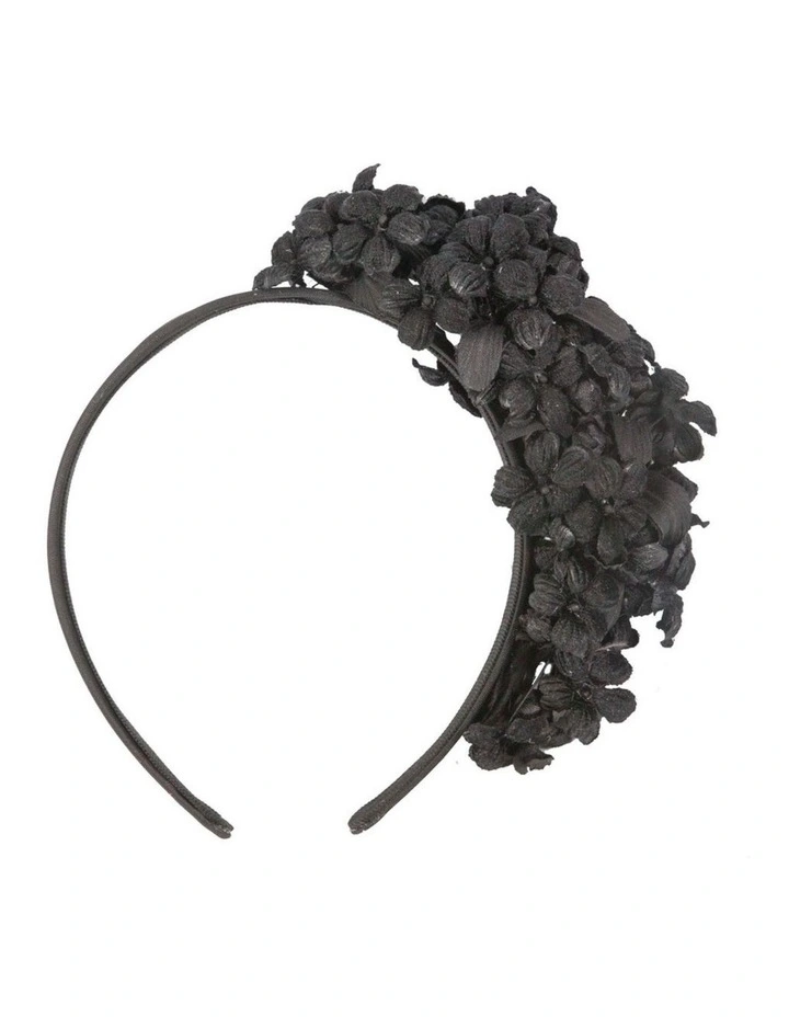 Max Alexander black floral fascinator headband MA942B image 4
