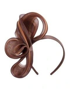 Fillies Collection Chocolate & Coffee Crinoline Bow Fascinator S327CHCF