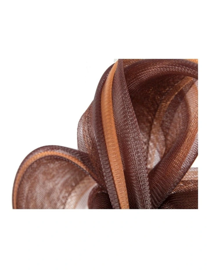 Fillies Collection Chocolate & Coffee Crinoline Bow Fascinator S327CHCF image 3