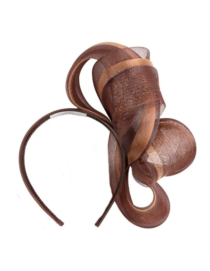Fillies Collection Chocolate & Coffee Crinoline Bow Fascinator S327CHCF image 4