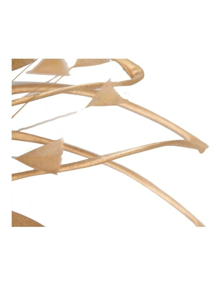 Max Alexander thin gold wire fascinator with feathers MA975GLD image 3