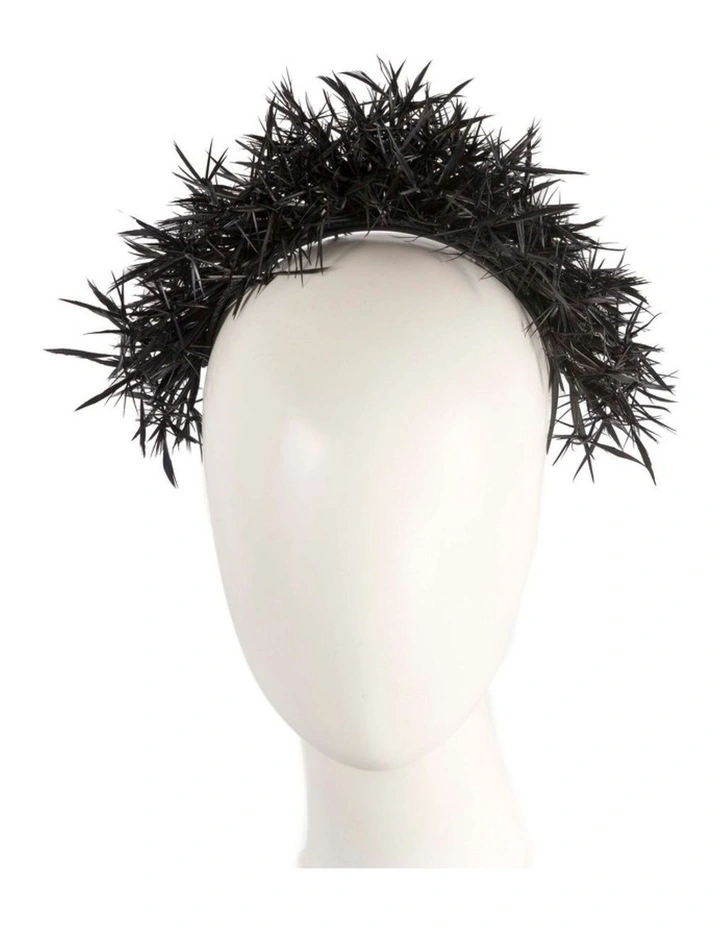 Max Alexander Black Pointy Feather Fascinator MA978B image 2