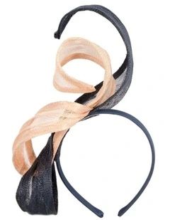 Max Alexander navy & nude sinamay fascinator MA952NNU