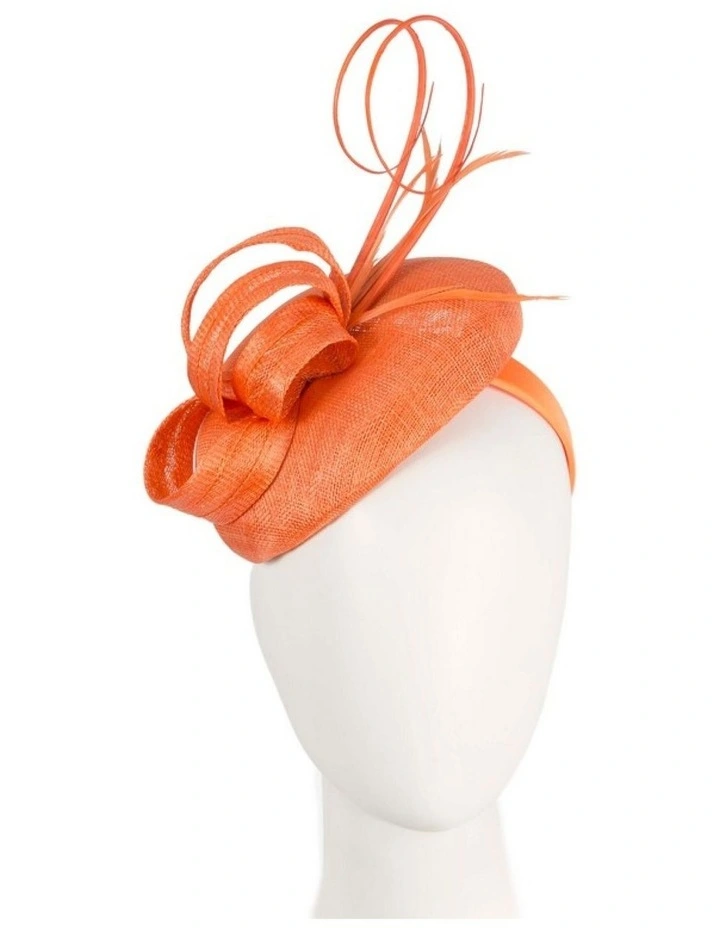 Max Alexander orange sinamay pillbox fascinator MA936OR image 2