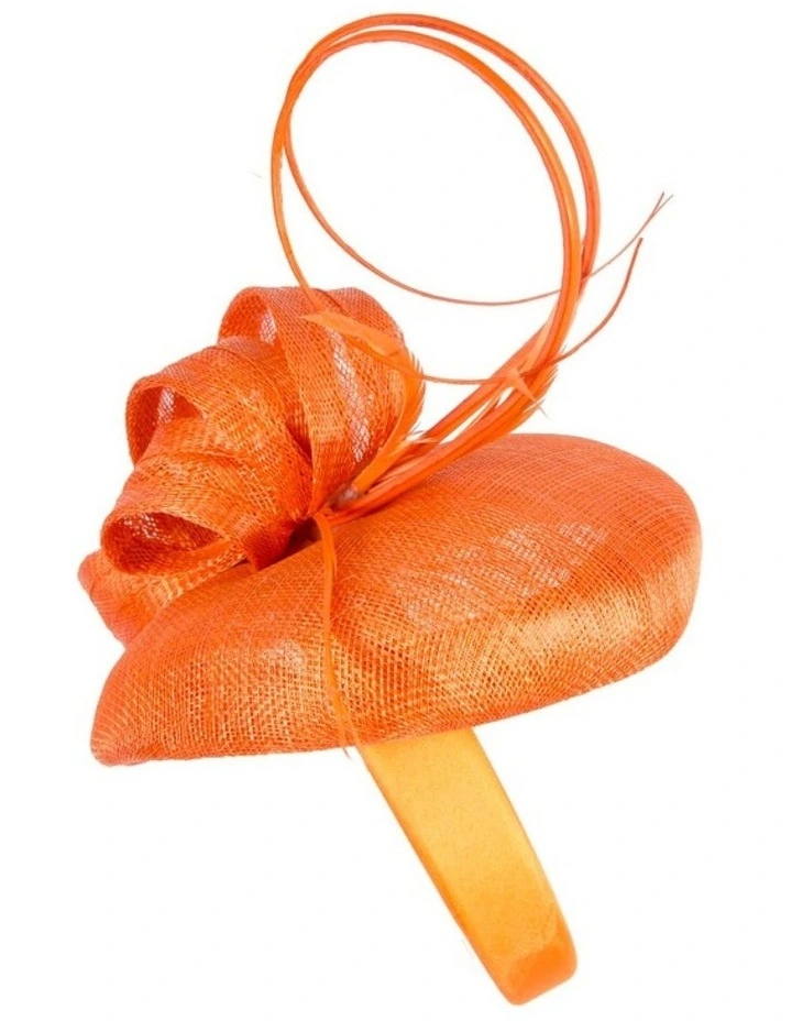Max Alexander orange sinamay pillbox fascinator MA936OR image 3