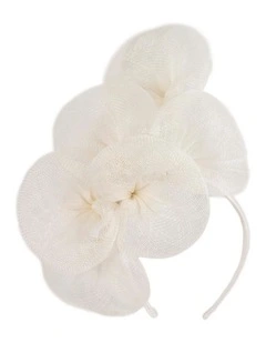Max Alexander large cream and white sinamay flower fascinator MA918WHT