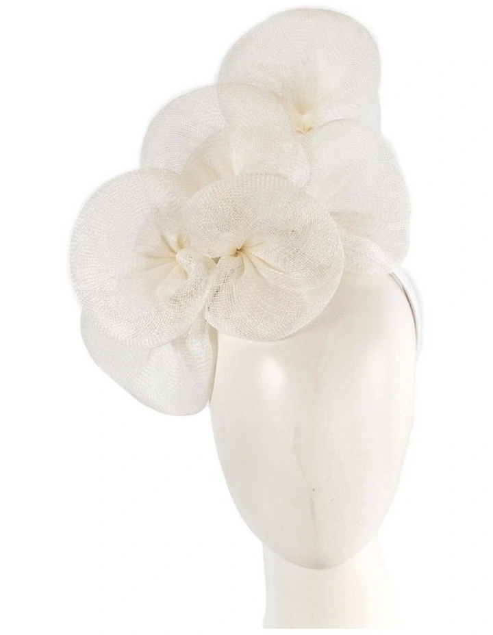 Max Alexander large cream and white sinamay flower fascinator MA918WHT image 2