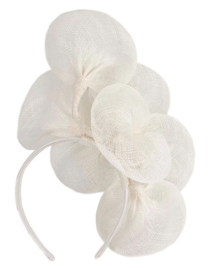 Max Alexander large cream and white sinamay flower fascinator MA918WHT image 4