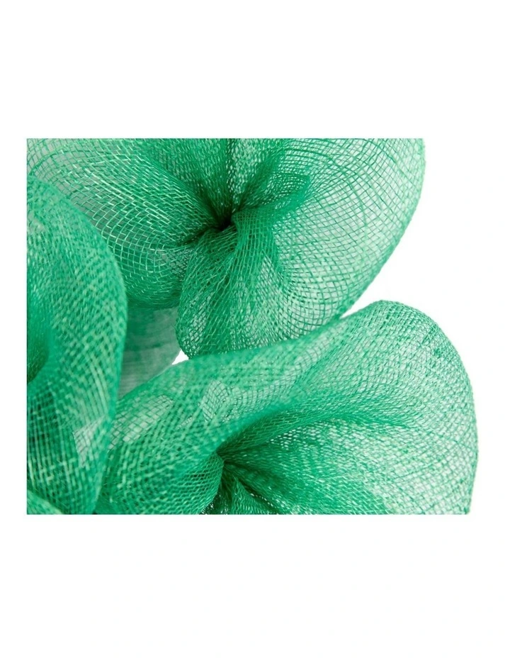 Large green sinamay flower fascinator by Max Alexander MA918GRN image 3