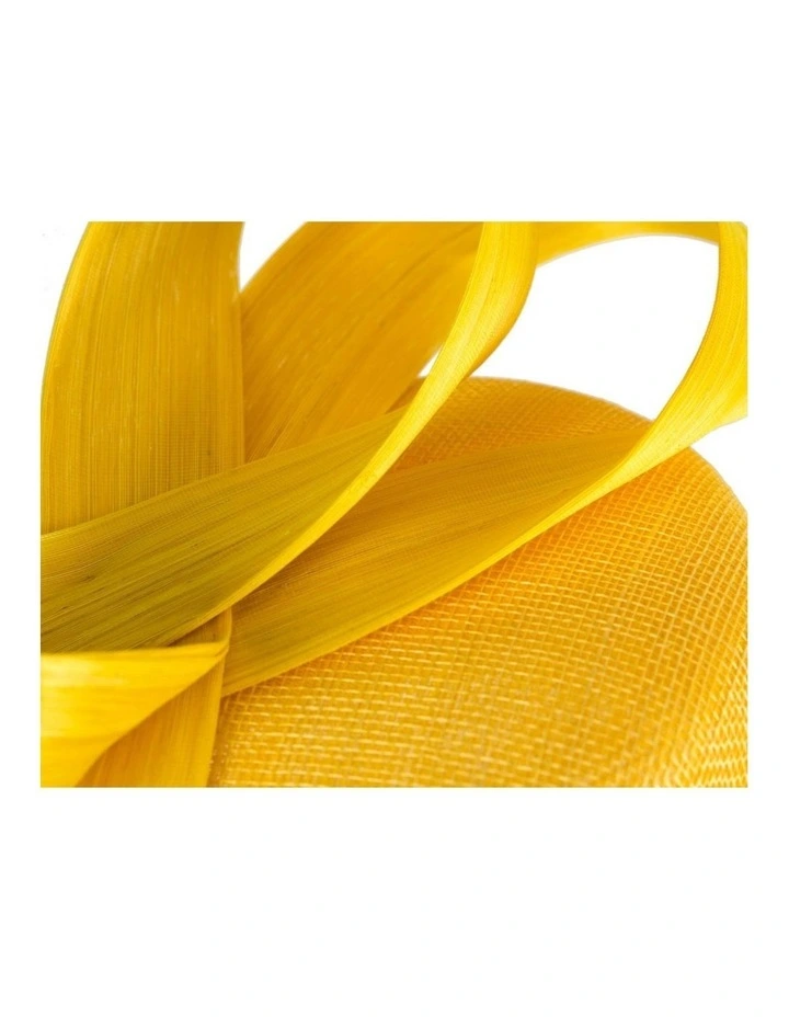 Yellow Pillbox Fascinator with Silk Abaca Bow by Fillies Collection S348Y image 5