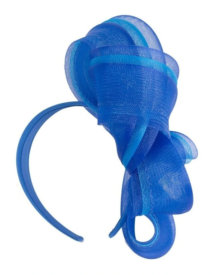 Fillies Collection navy and royal blue crinoline bow fascinator S327BL image 4